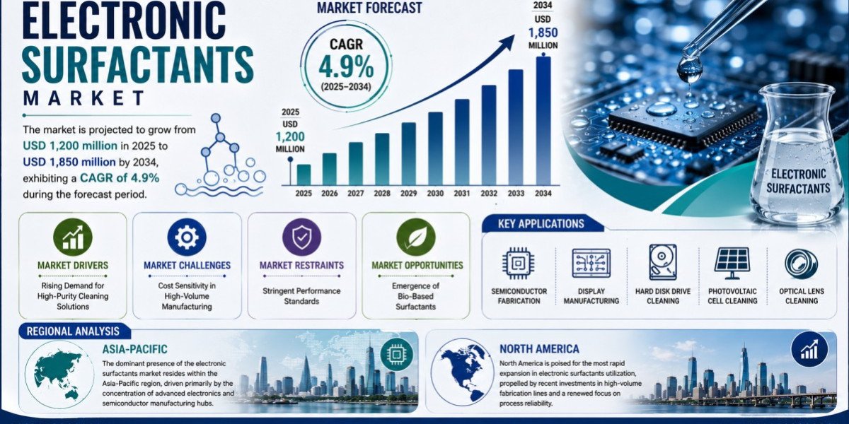 What Is Driving the Electronic Surfactants Market Toward USD 1,850 Million by 2034 at a 4.9% CAGR?