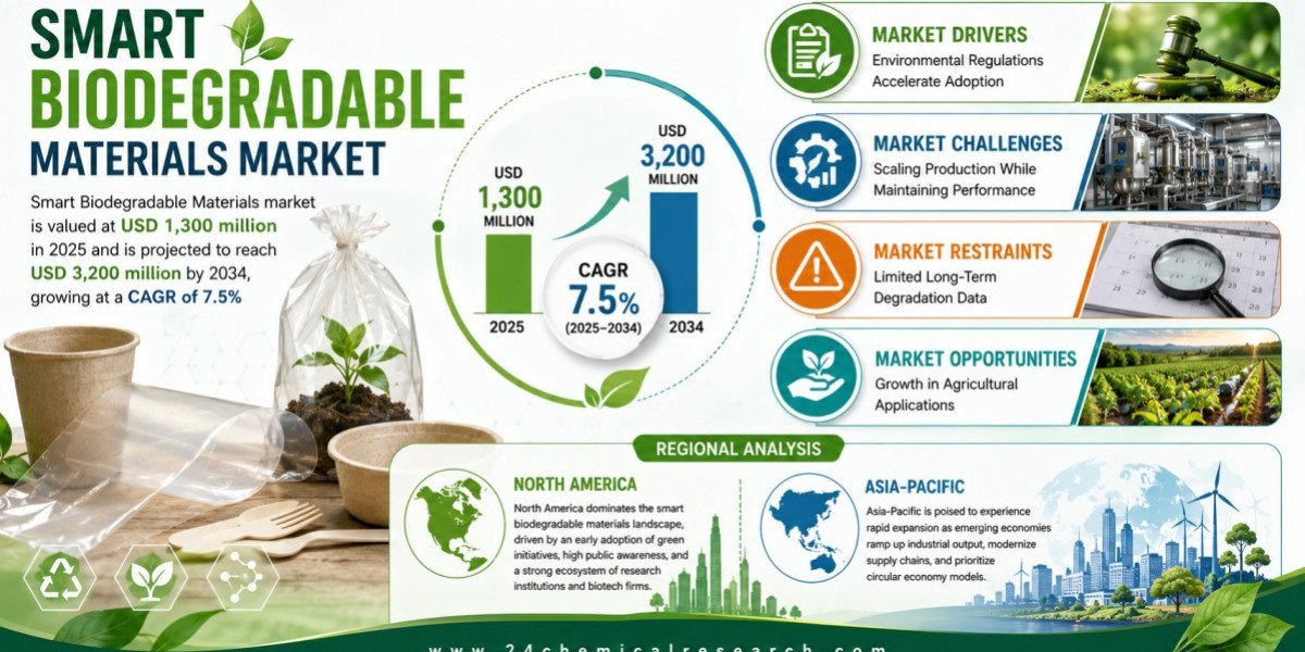 Smart Biodegradable Materials Market Set to Hit USD 3.2 Billion by 2034 at 7.5% CAGR