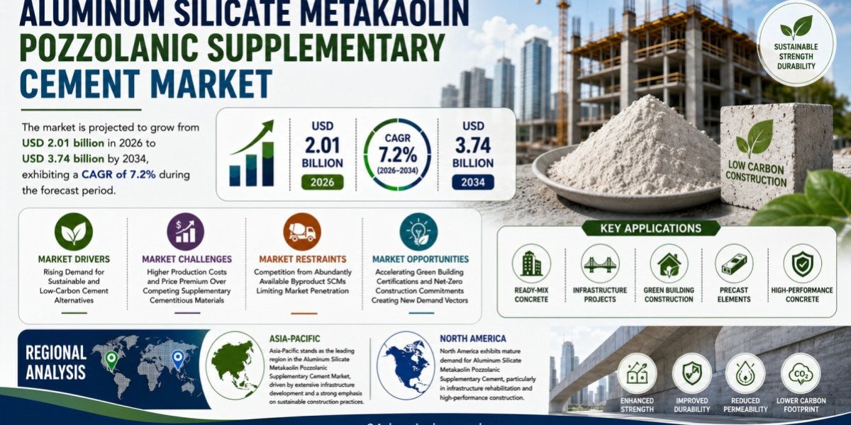 Aluminum Silicate Metakaolin Market to Reach USD 3.74 Billion by 2034 | 7.2% CAGR